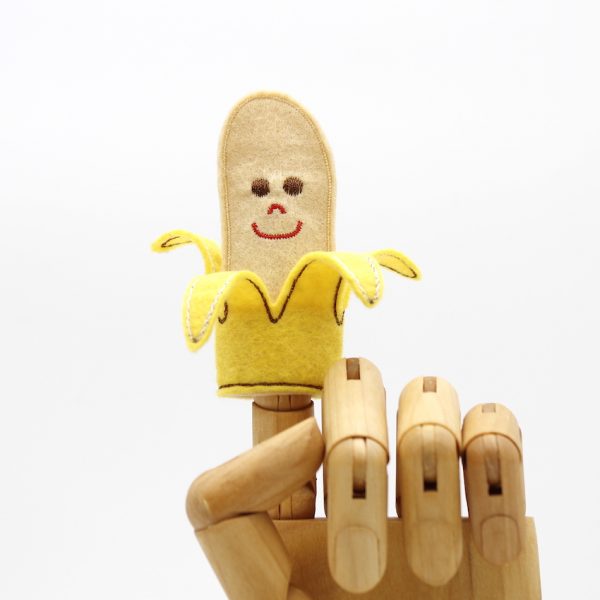 Títere de dedo plátano
